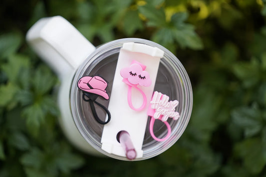 Pink Attitude Straw Charm Collection