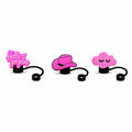Pink Attitude Straw Charm Collection featuring pink cowboy hat, sleepy cloud and Hello Gorgeous straw charms