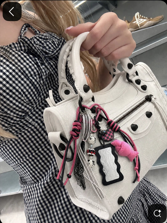🖤 Pink Rebel Drop – Croissant Bag Charm