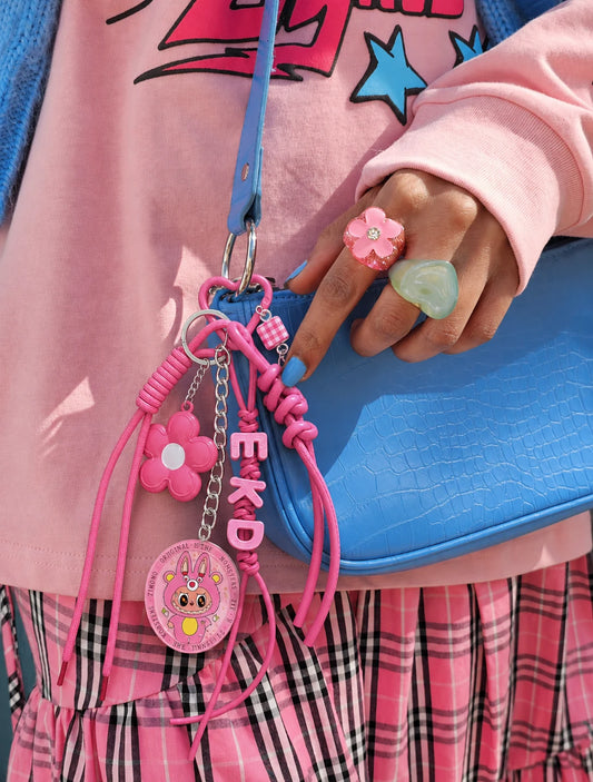 🌸 Pink Parade Drop – Floral Bag Charm