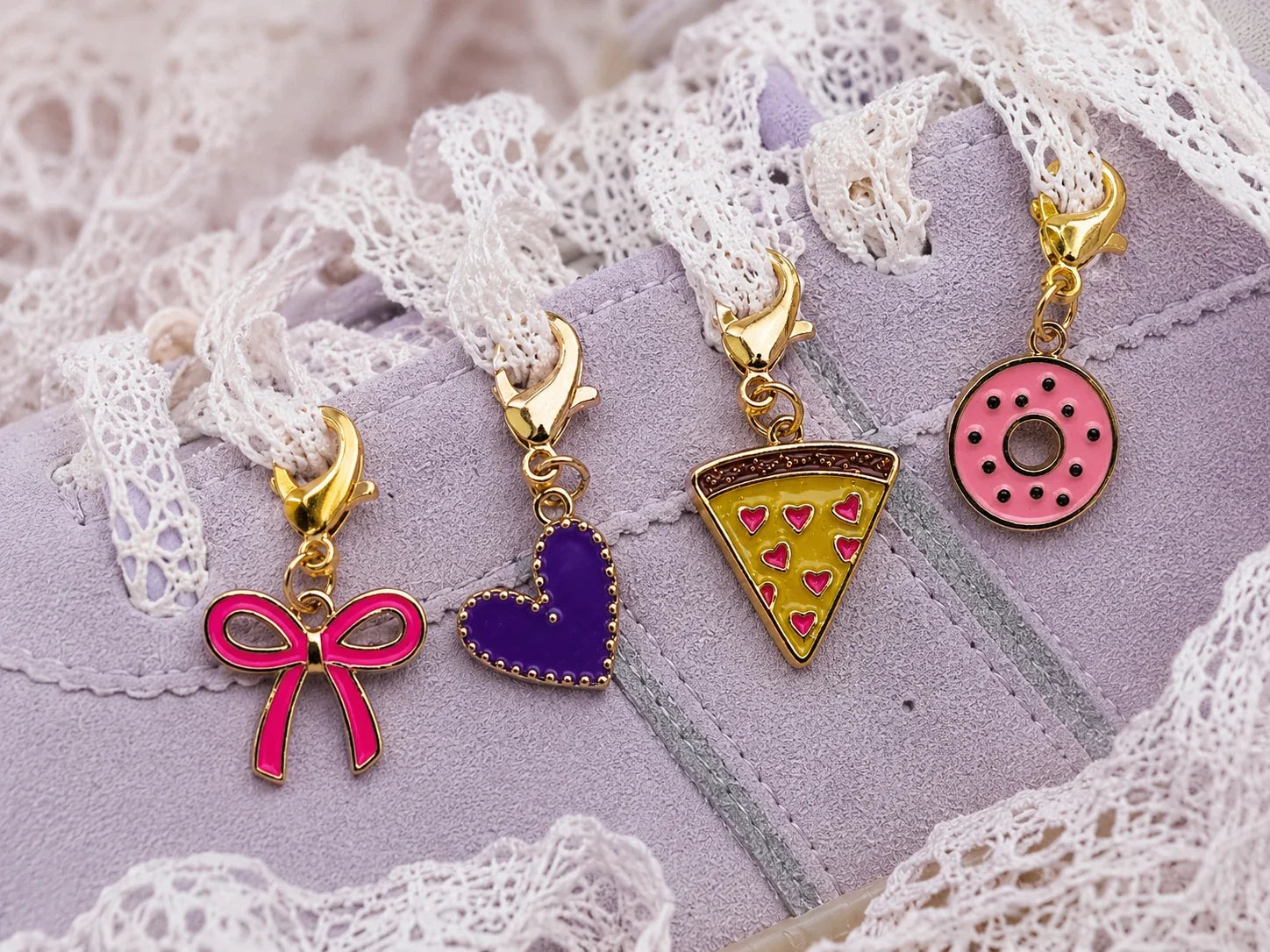 Glow in Gold Shoe Charms