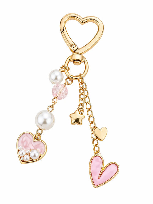🎀Blush Pearl Heart Lip Balm Charm