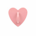 Bubblegum pink heart-shaped stick-on charm hook on a white background