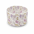 Nurse Chic water bottle boot featuring a white background with pastel pink and purple hearts, medical hats, stethoscopes, syringes, medicine bottles, bandages, and thermometers, shown on a white background.