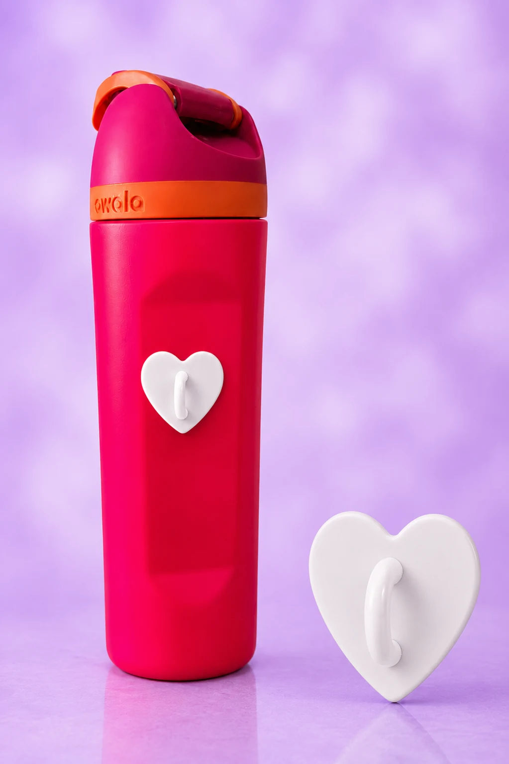 Pure White Heart Water Bottle Hookie