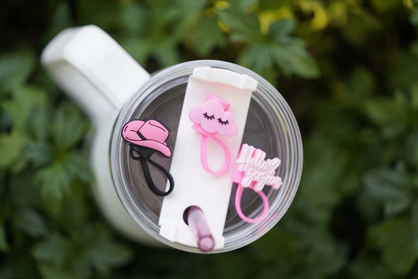 Pink Attitude Straw Charm Collection
