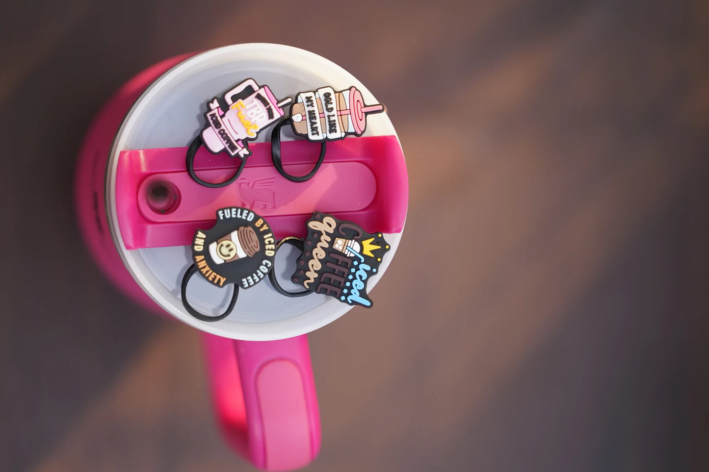 Fueled by Iced Coffee Straw Charm