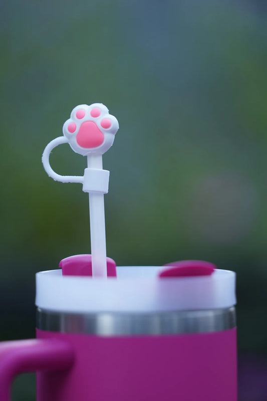 Blush Paw Straw Charm