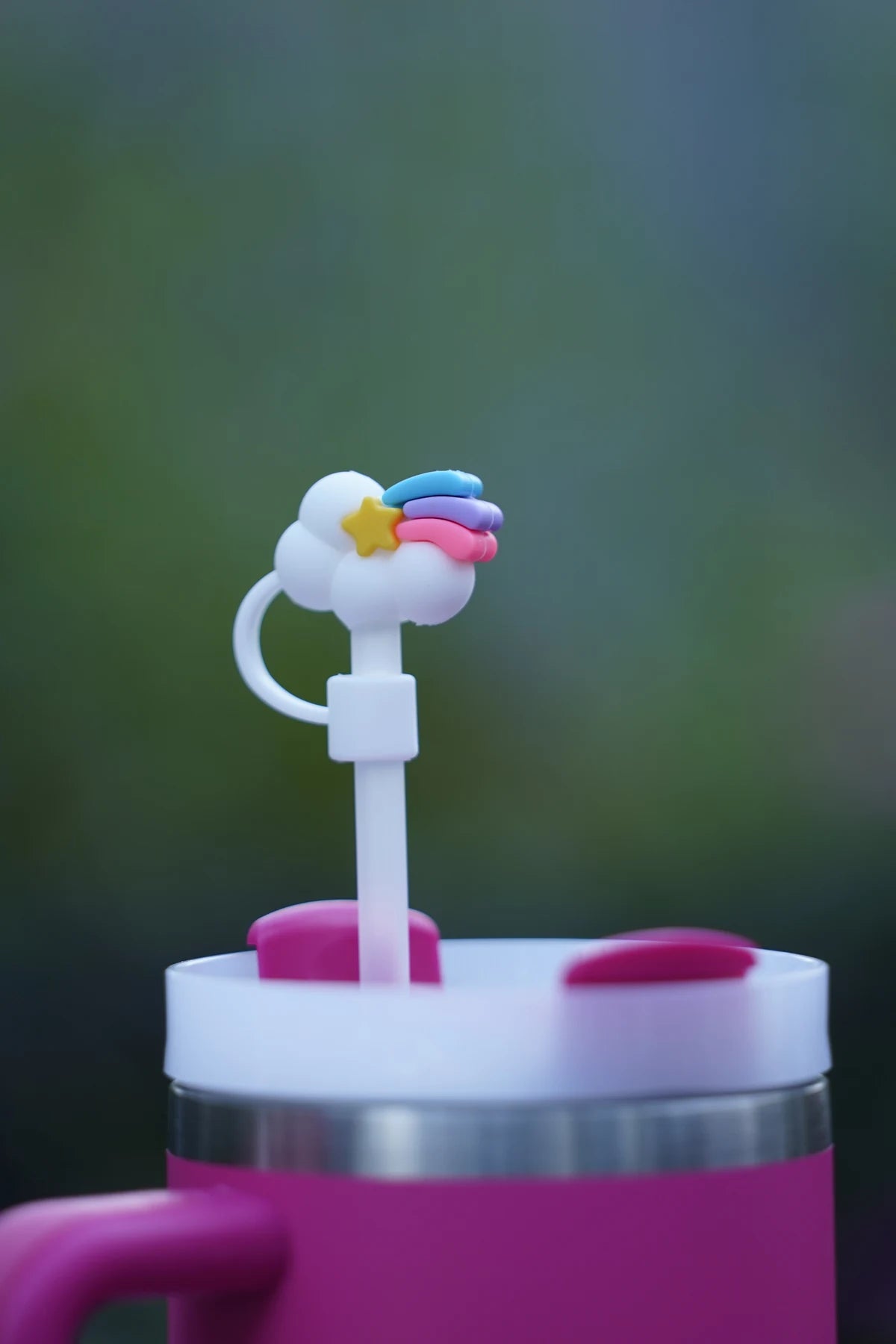 Rainbow Cloud Straw Charm