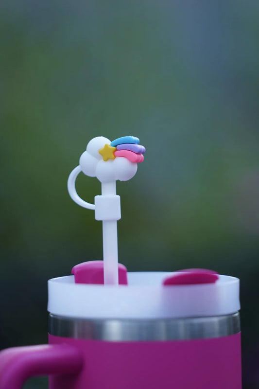 Rainbow Cloud Straw Charm
