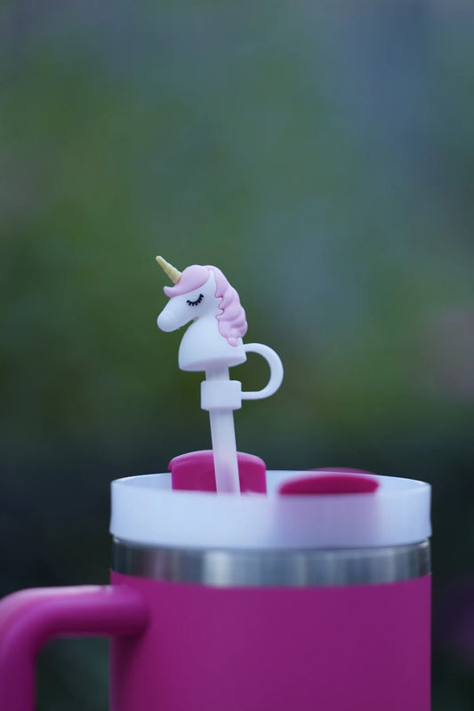 Pastel Unicorn Straw Charm