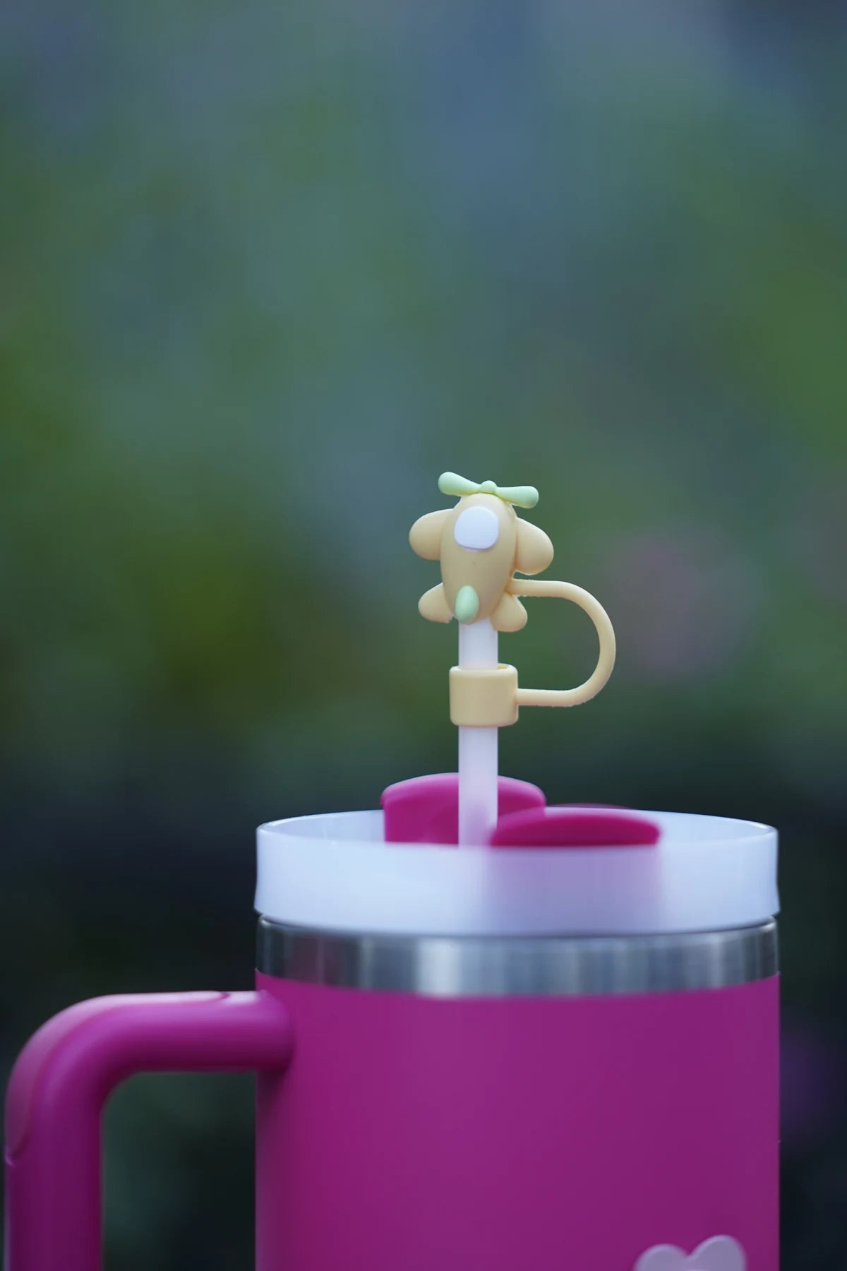 Yellow Puppy Straw Charm