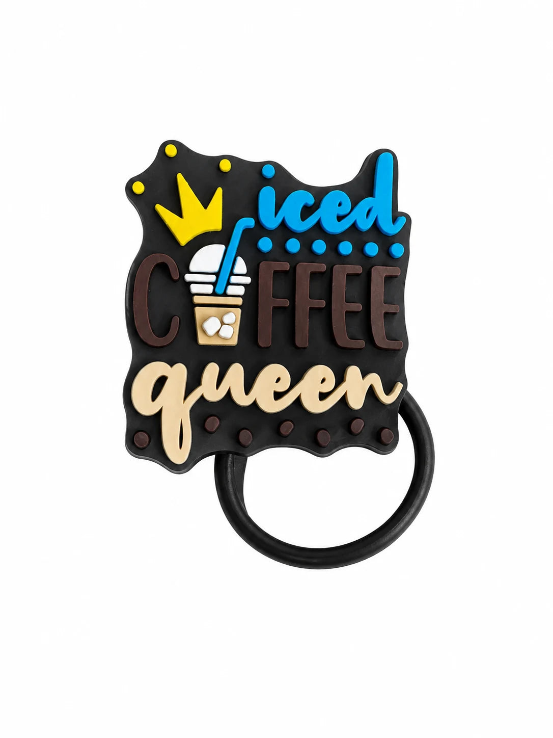 Iced Coffee Queen Straw Charm