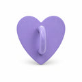 Lavender heart-shaped stick-on charm hook on a white background
