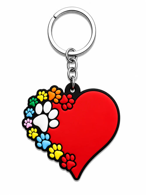 Pawfect Love Rubber Charm – Rainbow Paw Heart Edition