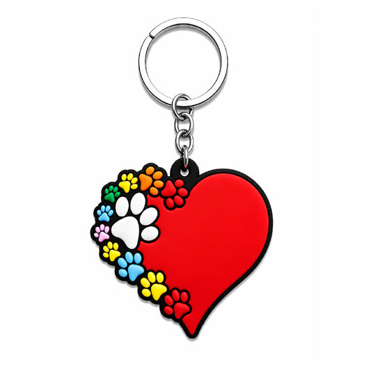 Pawfect Love Rubber Charm – Rainbow Paw Heart Edition