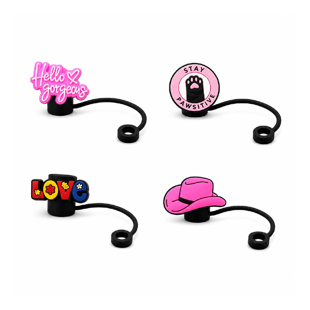 Pink Attitude Straw Charm Collection