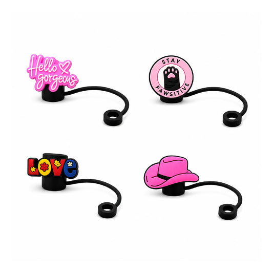Pink Attitude Straw Charm Collection
