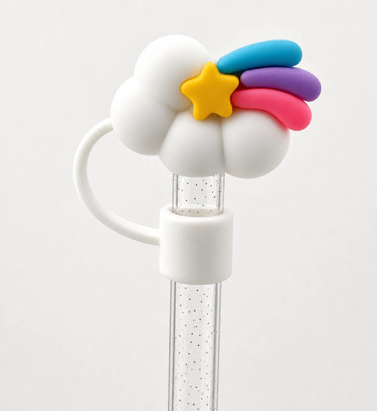 Rainbow Cloud Straw Charm