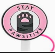 Stay Pawsitive Straw Charm