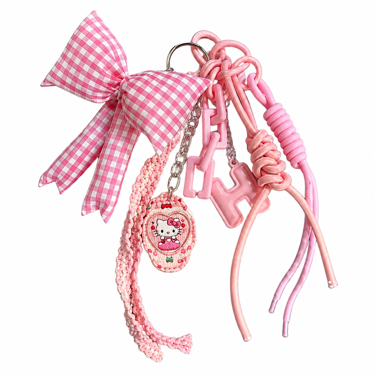 🎀 Pink Picnic Drop – Heart Bag Charm