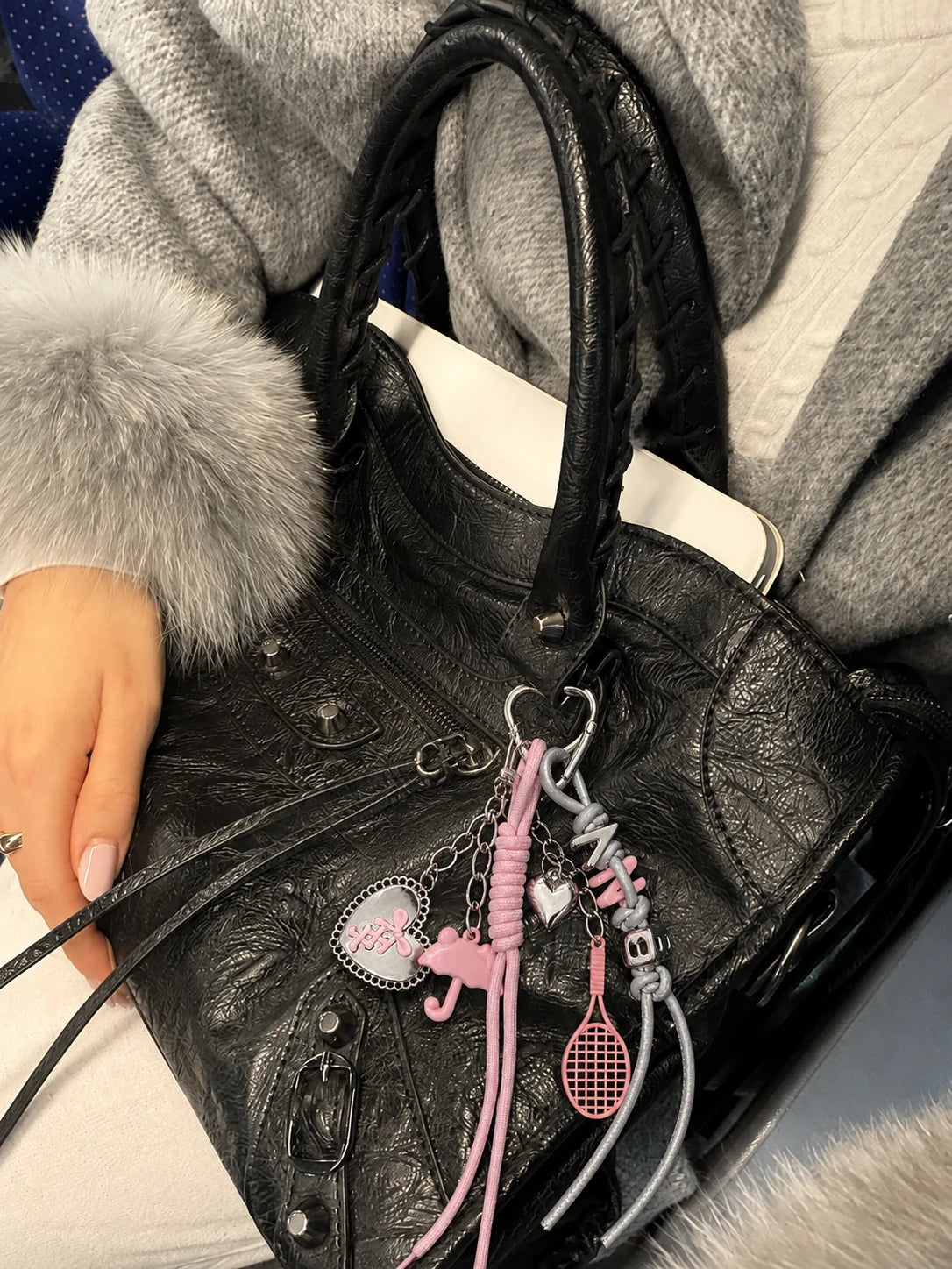 💗 Blush Game Drop – Heart Bag Charm