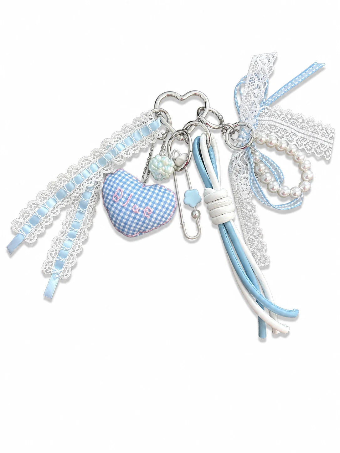 🎀 Baby Blue Drop – Heart Bag Charm