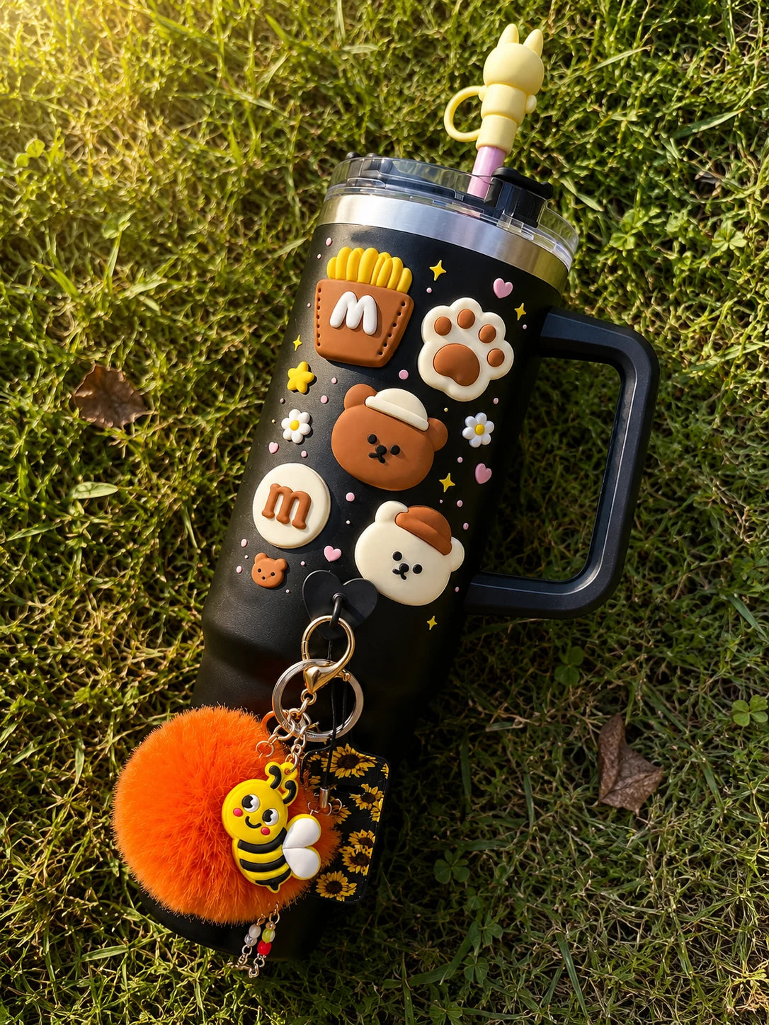 Bear Bites 3D Water Bottle Stickers – Cozy Snack Edition