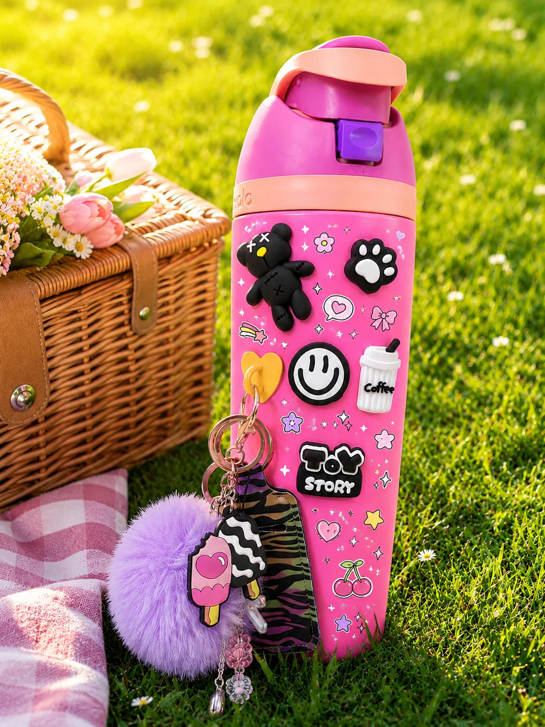Midnight Mood 3D Water Bottle Stickers – Dark Kawaii Edition