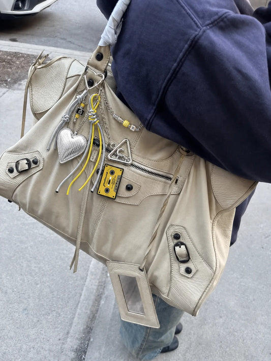 💛 Chrome Pop Drop – Heart Bag Charm