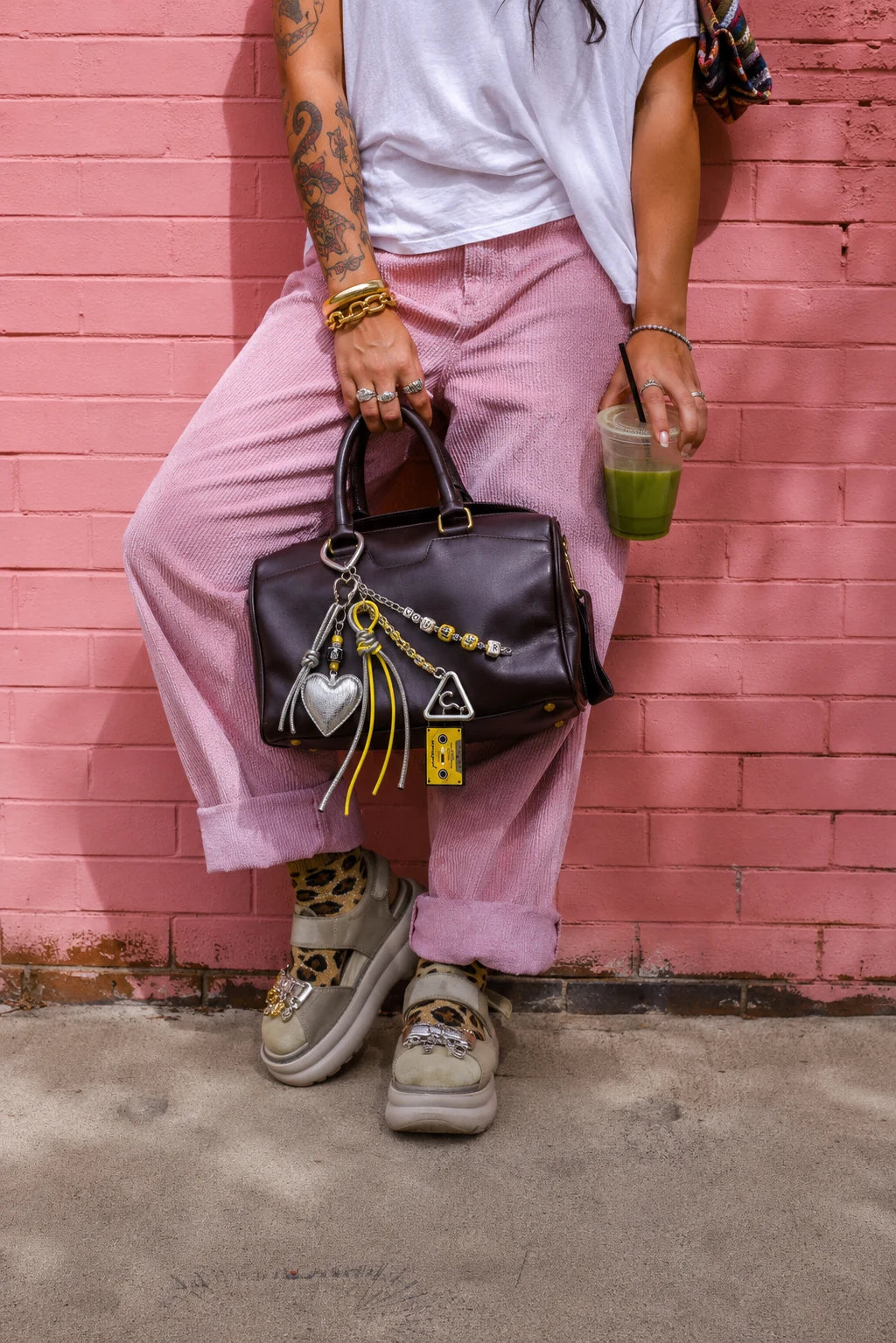 💛 Chrome Pop Drop – Heart Bag Charm