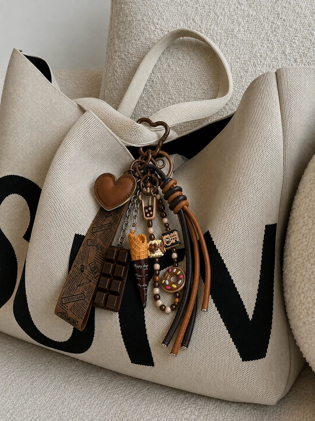🍰 Dessert Date Drop – Chocolate Bag Charm