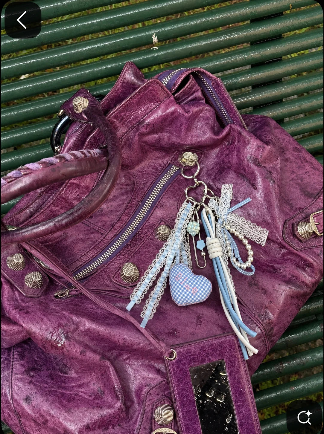 🎀 Baby Blue Drop – Heart Bag Charm