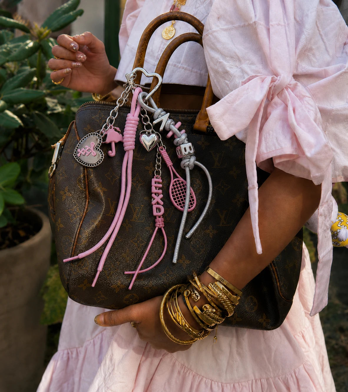 💗 Blush Game Drop – Heart Bag Charm