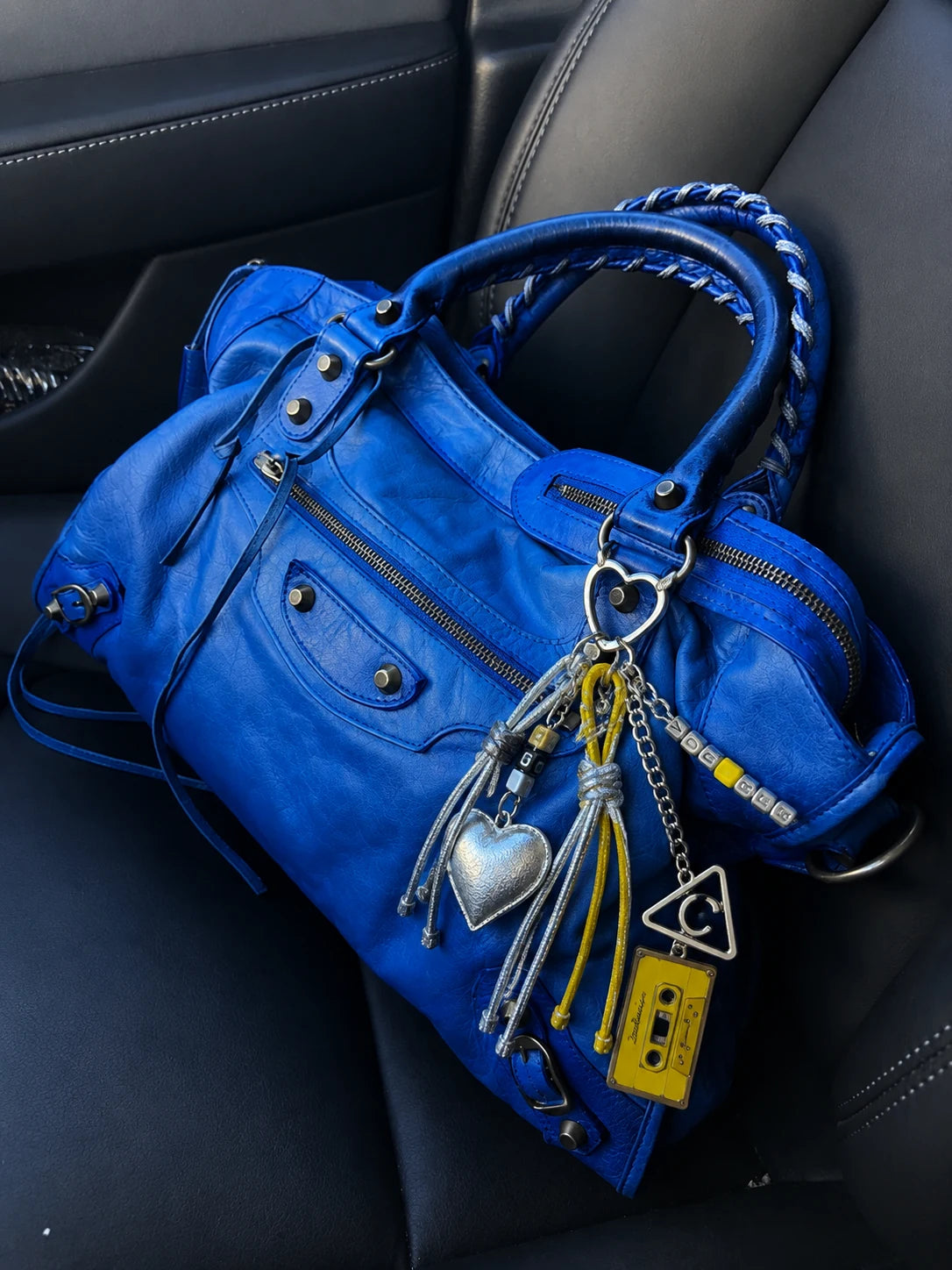 💛 Chrome Pop Drop – Heart Bag Charm