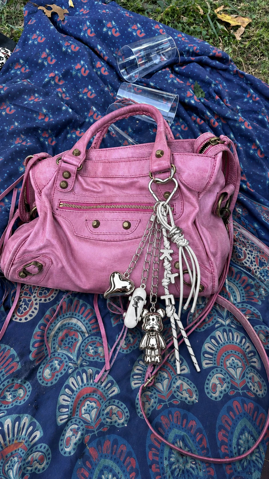 🩶 Chrome Crush Drop – Teddy Bag Charm
