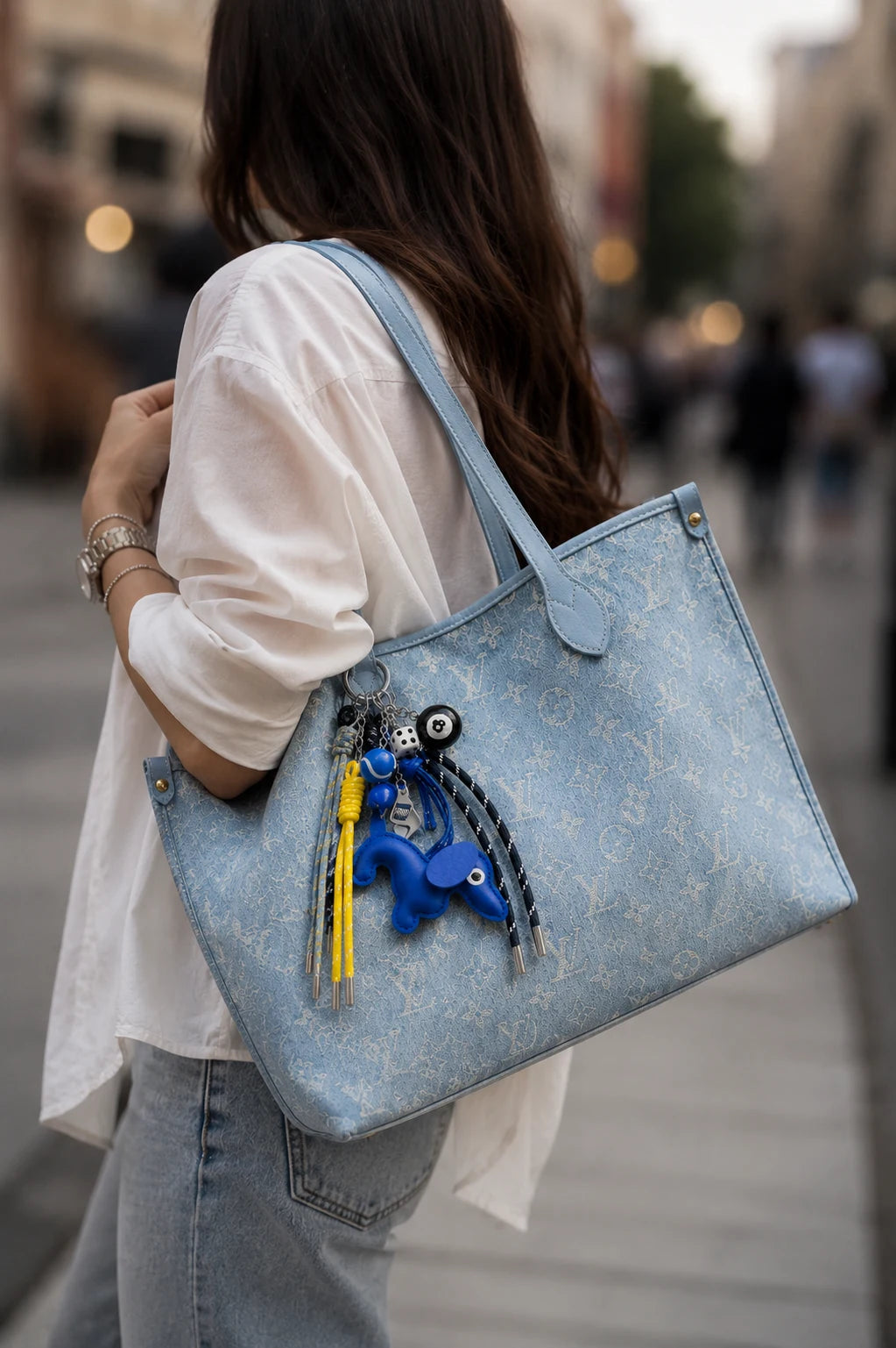 🐶 Blue Mood Drop – Dachshund Bag Charm