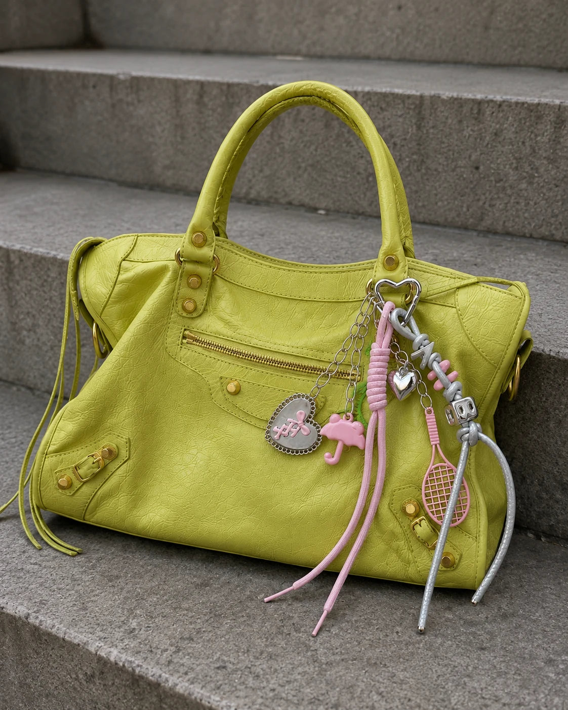 💗 Blush Game Drop – Heart Bag Charm