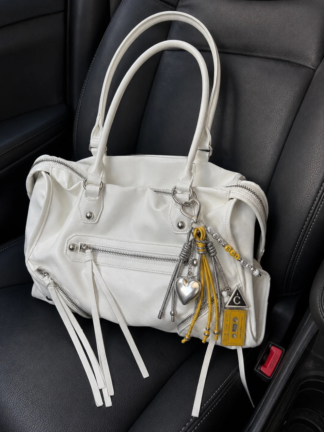 💛 Chrome Pop Drop – Heart Bag Charm