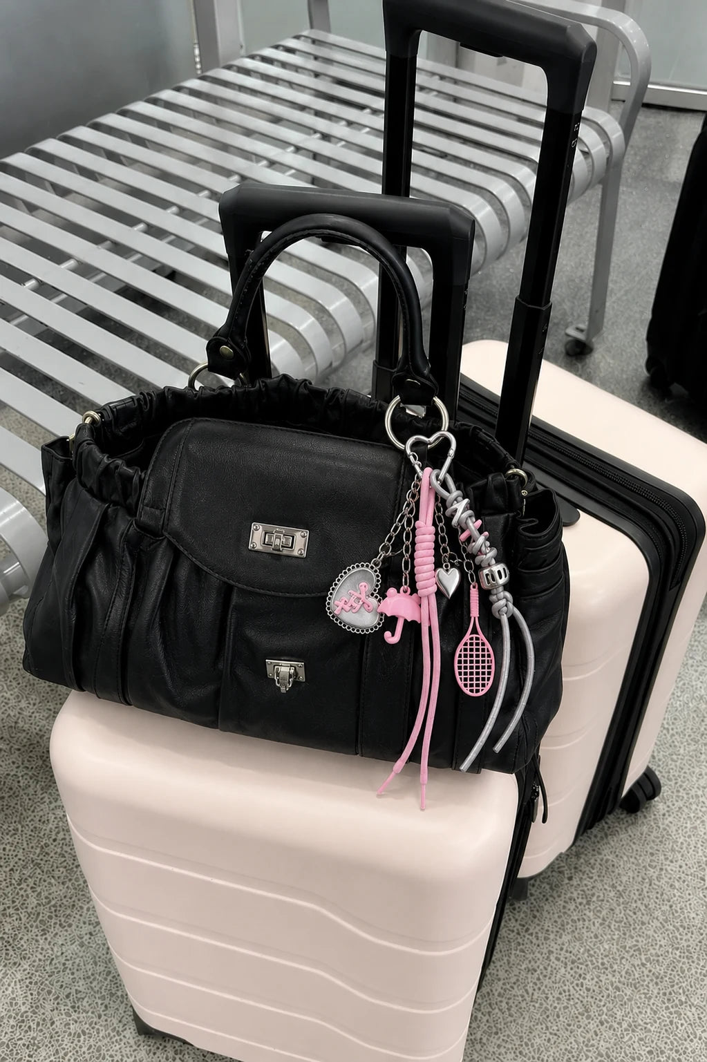 💗 Blush Game Drop – Heart Bag Charm