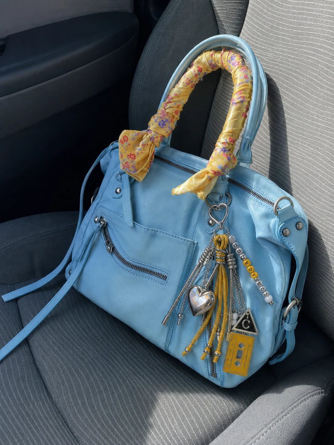 💛 Chrome Pop Drop – Heart Bag Charm